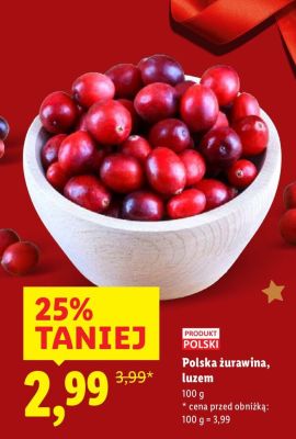 Polska żurawina, luzem promocja w Lidl