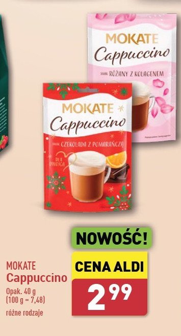 Cappucino czekolada z pomarańczą Mokate cappuccino promocja