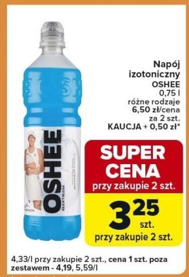 Napój izotoniczny OSHEE 0,75 l różne rodzaje promocja w Carrefour Express