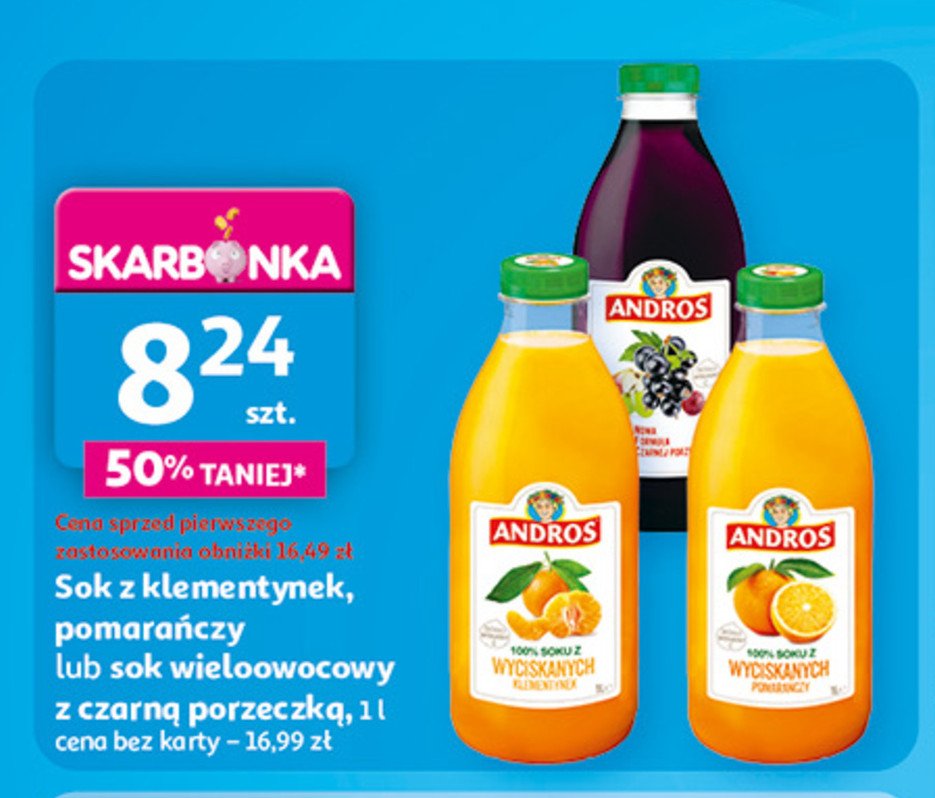 Sok czarna porzeczka Andros promocja w Auchan