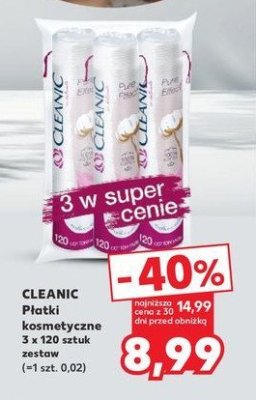 Płatki kosmetyczne pure effect okrągłe Cleanic promocja