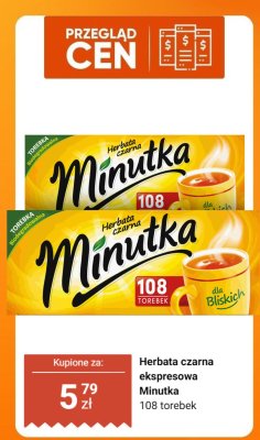 Herbata czarna ekspresowa Minutka promocja w Dino
