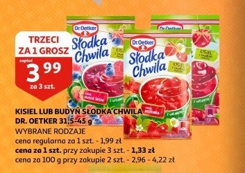 Kisiel malinowy z kawałkami owoców Dr. oetker słodka chwila promocja