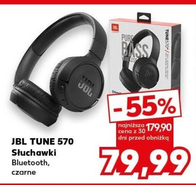 Słuchawki JBL TUNE 570 Bluetooth, czarne promocja w Kaufland
