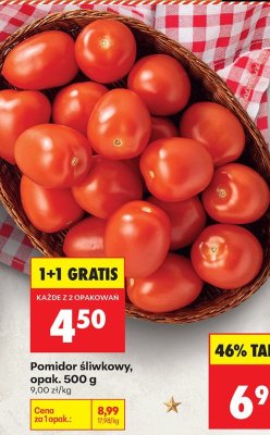 Pomidor śliwkowy, opak. 500 g promocja w Biedronka