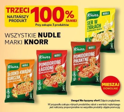 Nudle różne rodzaje Knorr promocja w Kaufland