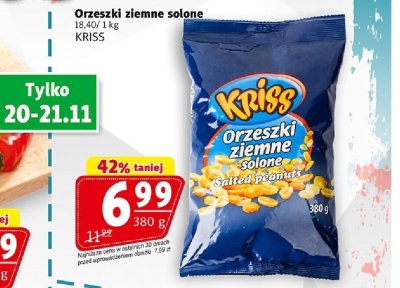 Orzeszki ziemne solone KRISS promocja w Prim Market