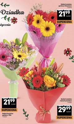 Bukiet kwiatów gerbery i lilie promocja w Delikatesy Centrum