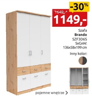 Szafa Brando SZF3D6S promocja w Black Red White