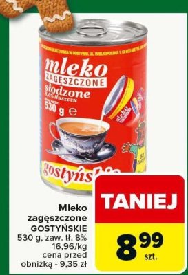 Mleko zagęszczone GOSTYŃSKIE promocja w Carrefour Market