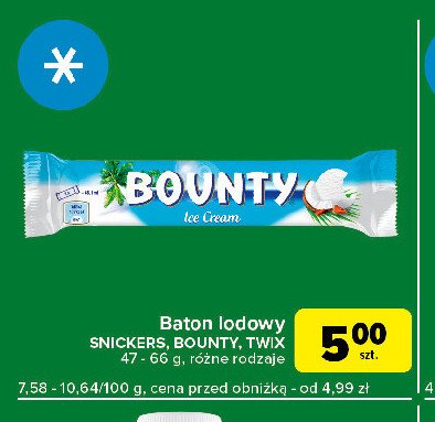 Baton lodowy Bounty ice cream promocja