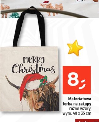 Materiałowa torba na zakupy różne wzory, wym. 40 x 35 cm promocja w Dealz