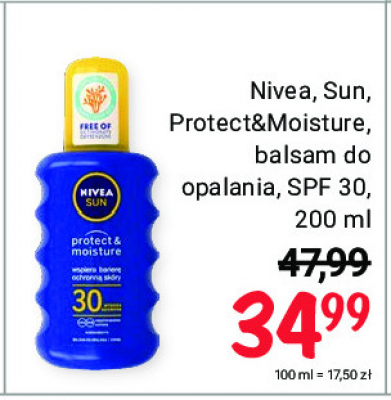 Nawilżający spray do opalania spf 30 Nivea sun protect & moisture promocja