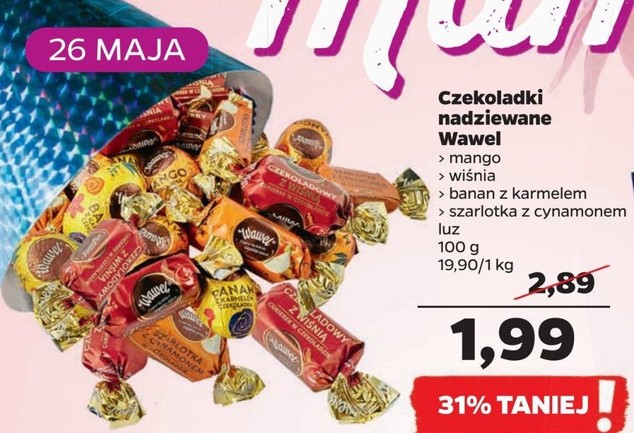 Cukierki czekoladowe z wiśnią Wawel wiśniowa promocja