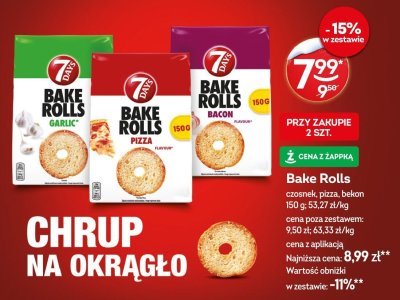 Bake Rolls czosnek, pizza, bekon promocja w Żabka