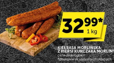 Kiełbasa morlińska z piersi kurczaka Morliny promocja w Groszek