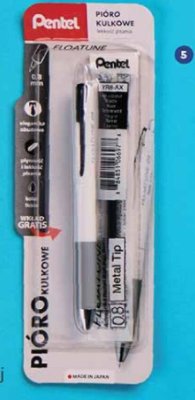 Pióro kulkowe z dodatkowym wkładem  promocja w Biedronka