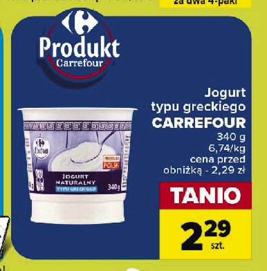 Jogurt typu greckiego Carrefour promocja
