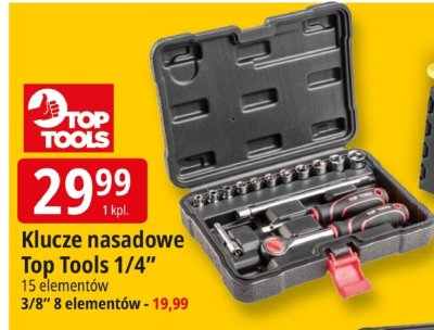 Klucze nasadowe Top Tools 1/4" 15 elementów promocja w Leclerc