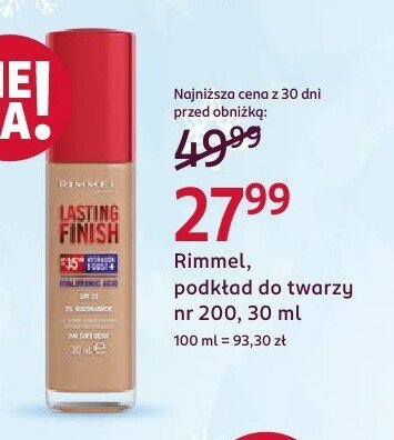 Podkład do twarzy Rimmel nr 200, 30 ml promocja w Rossmann