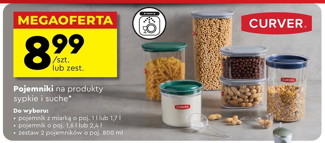 Pojemnik na żywność 2.4 l Curver promocja w Biedronka