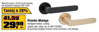 Klamka Malaga promocja w OBI