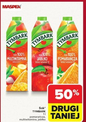 Sok TYMBARK pomarańcza, multiwitamina, jabłko promocja w Carrefour