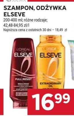 Szampon, odżywka Elseve różne rodzaje promocja w Stokrotka