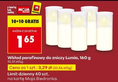 Wkład parafinowy do zniczy promocja w Biedronka