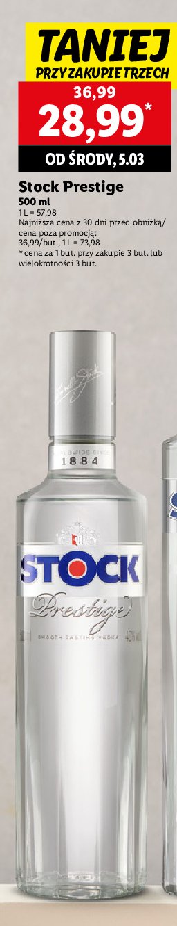 Wódka Stock prestige promocja w Lidl