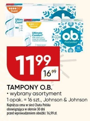 Tampony o.b. promocja w Chata Polska