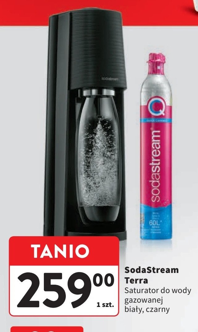 Ekspres do gazowania wody terra czarny Sodastream promocja