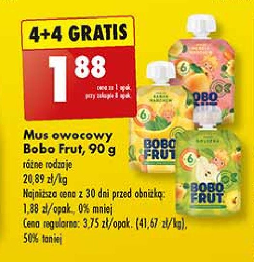 Mus banan-jab艂ko Bobo frut promocja