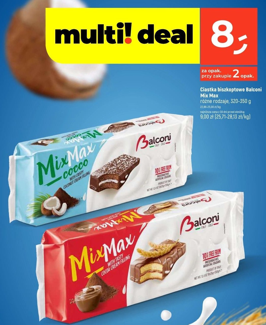 Ciastka mix max z kremem kokosowym Balconi promocja