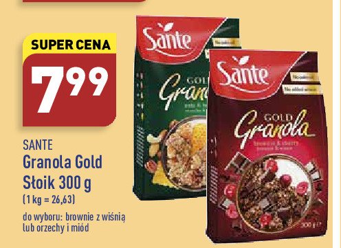 Granola brownie & wiśnie Sante granola gold promocje