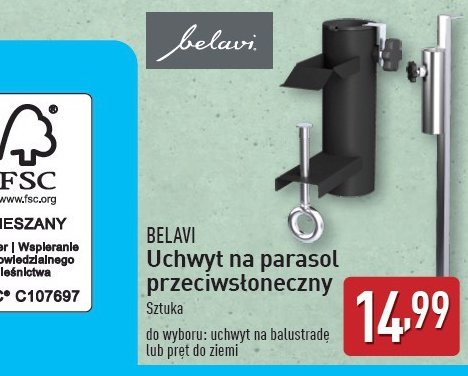 Uchwyt na parasol przeciws艂oneczny BELAVI promocja