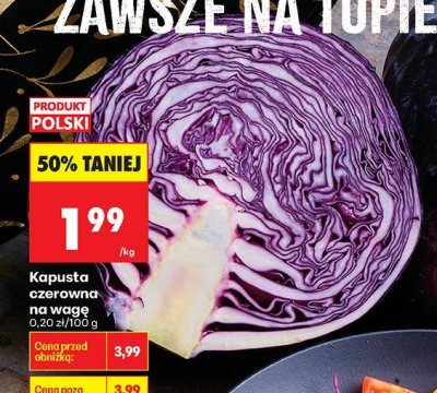 Kapusta czerwona na wagę promocja w Biedronka