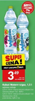 Kubuś Waterrr n/gaz, 1,5 l promocja w Twój Market