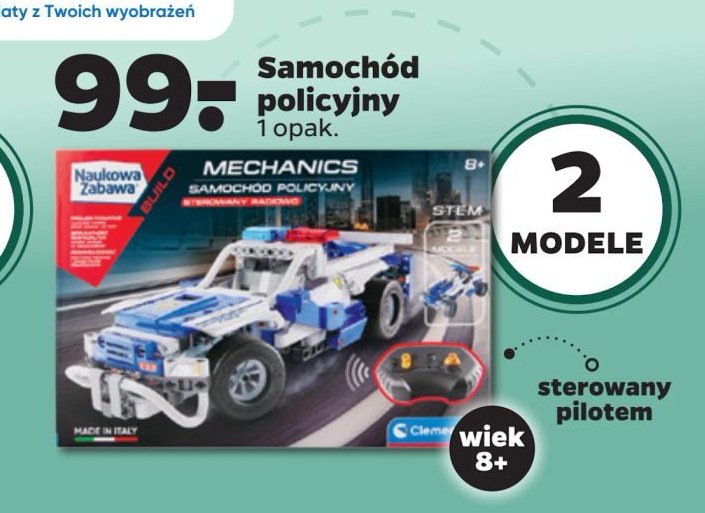 Laboratorium mechaniki samoch贸d policyjny rc Clementoni promocja