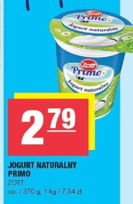 Jogurt naturalny Primo Zott promocja w SPAR