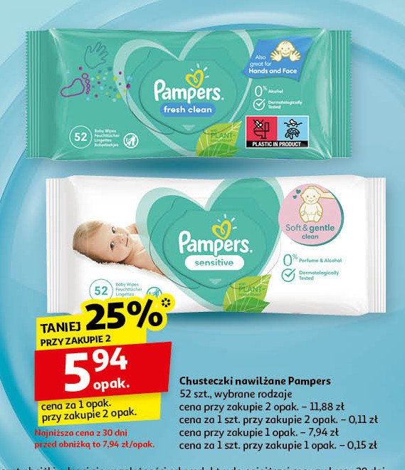 Chusteczki nawilżane Pampers sensitive promocja