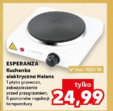 Płyta grzewcza helens biały Esperanza promocja w Kaufland