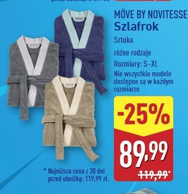 Szlafrok damski s-xl Move by novitesse promocja w Aldi