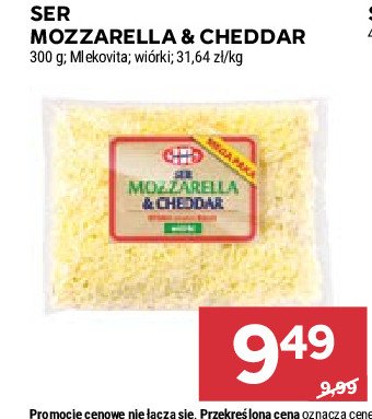 Ser wiórki mozzarella & cheddar Mlekovita promocja