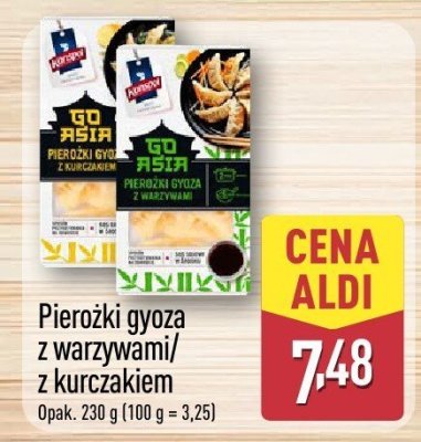 Pierożki gyoza z warzywami promocja w Aldi