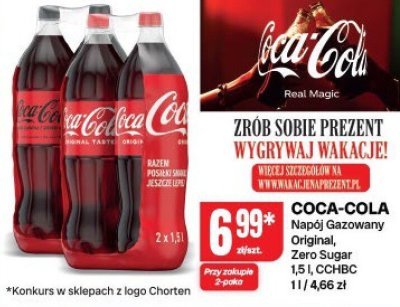 Napój Coca-Cola gazowany Original, Zero Sugar promocja w Chorten