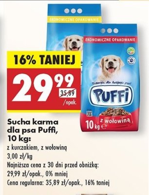 Sucha karma dla psa z wołowiną Puffi promocja