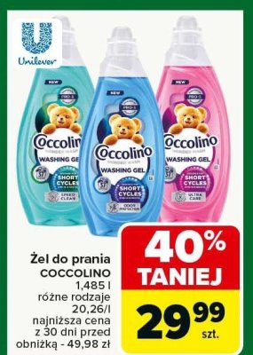 Żel do prania COCCOLINO różne rodzaje promocja w Carrefour Market