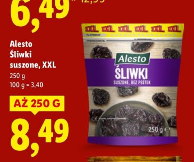 Śliwki suszone Alesto XXL promocja w Lidl