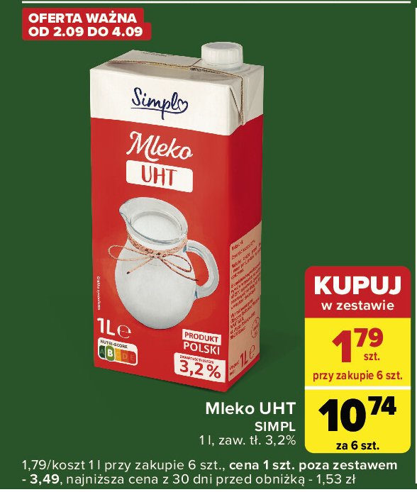 Mleko 3.2% Simpl promocja